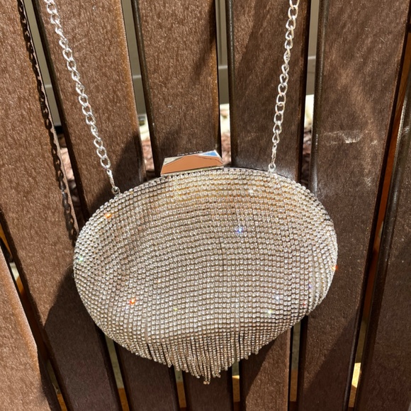 Olga Berg Bria Crystal Fringe Evening Bag - Picture 2 of 10